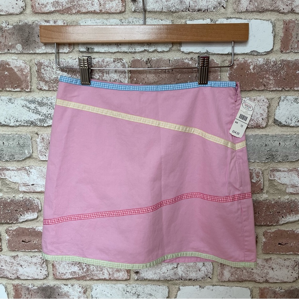Talbots Kids Pink Skirt Skort 100% Cotton | Gingham Ribbon Design |Girls Size 10